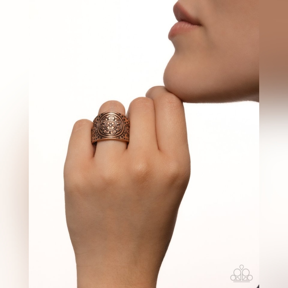 Elegant Engravement Copper Ring